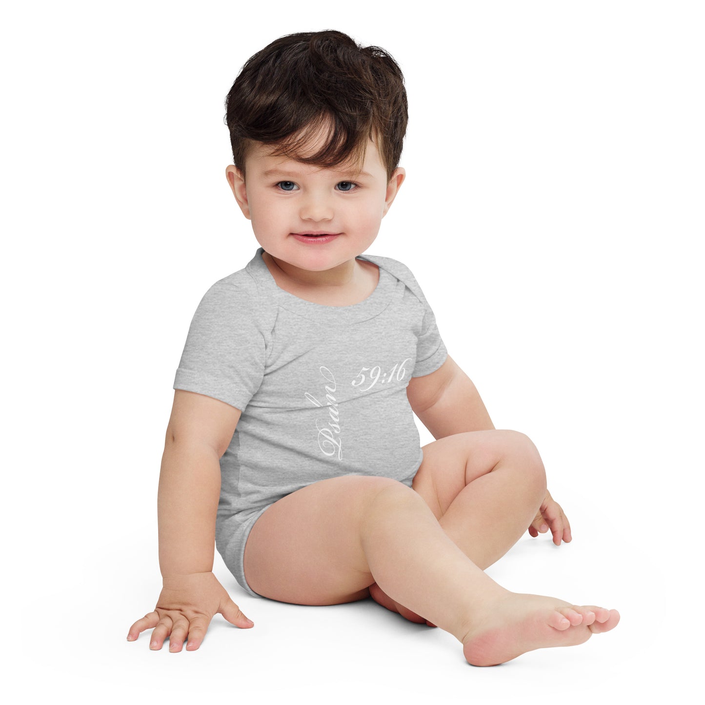 Psalm 59:16 Asymmetric Print Babygrow