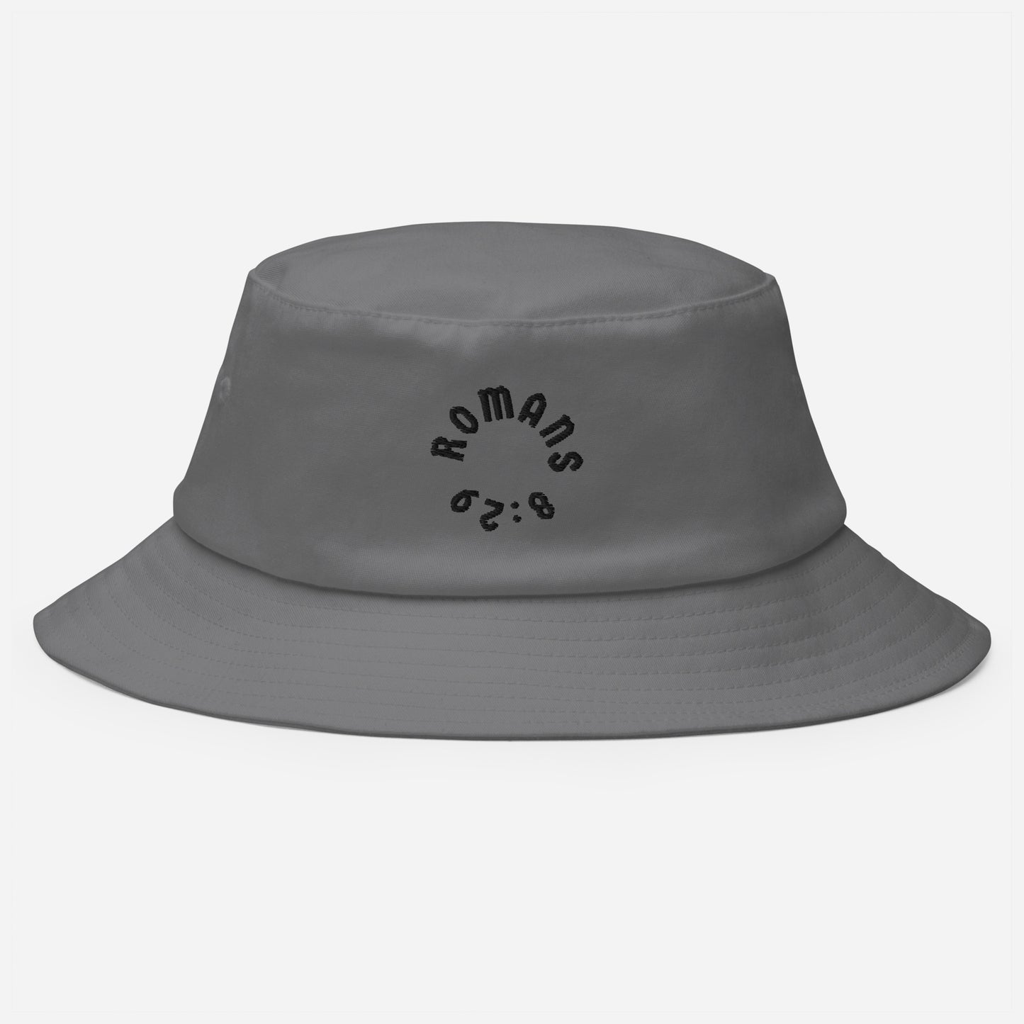Romans 8:29 Black Embroidered Bucket Hat