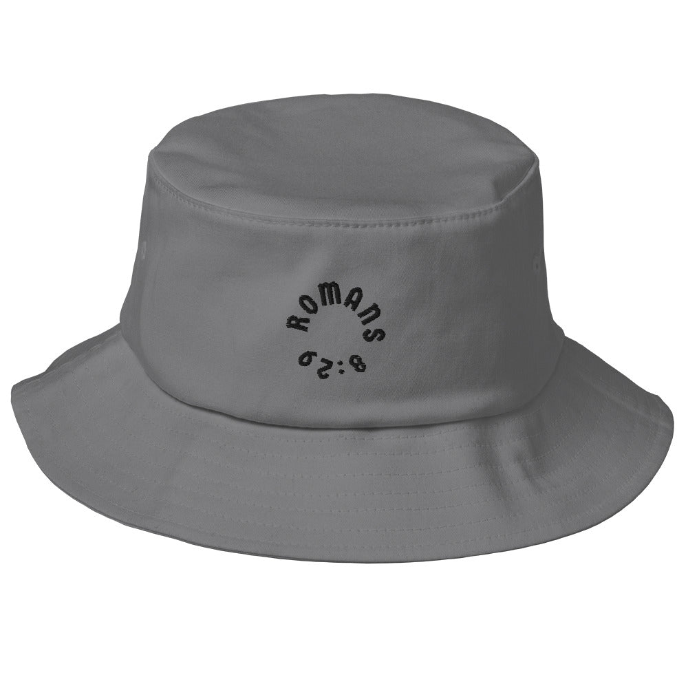 Romans 8:29 Black Embroidered Bucket Hat