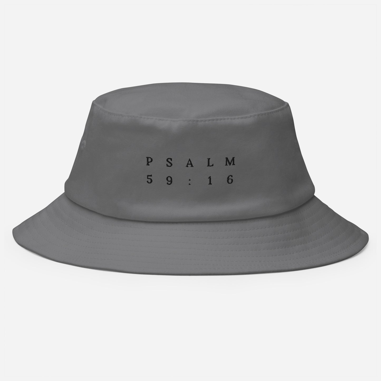 Psalm 59:16 Original Black Embroidered Bucket Hat