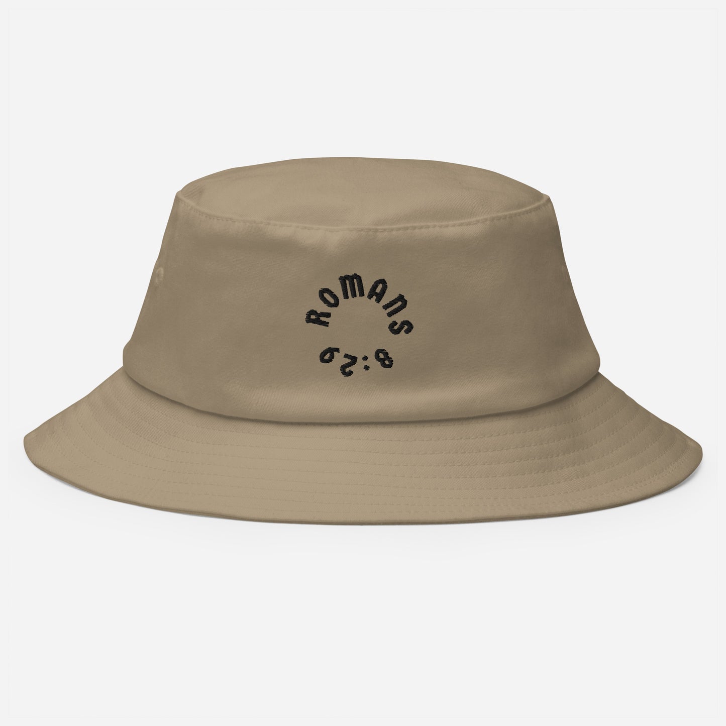 Romans 8:29 Black Embroidered Bucket Hat