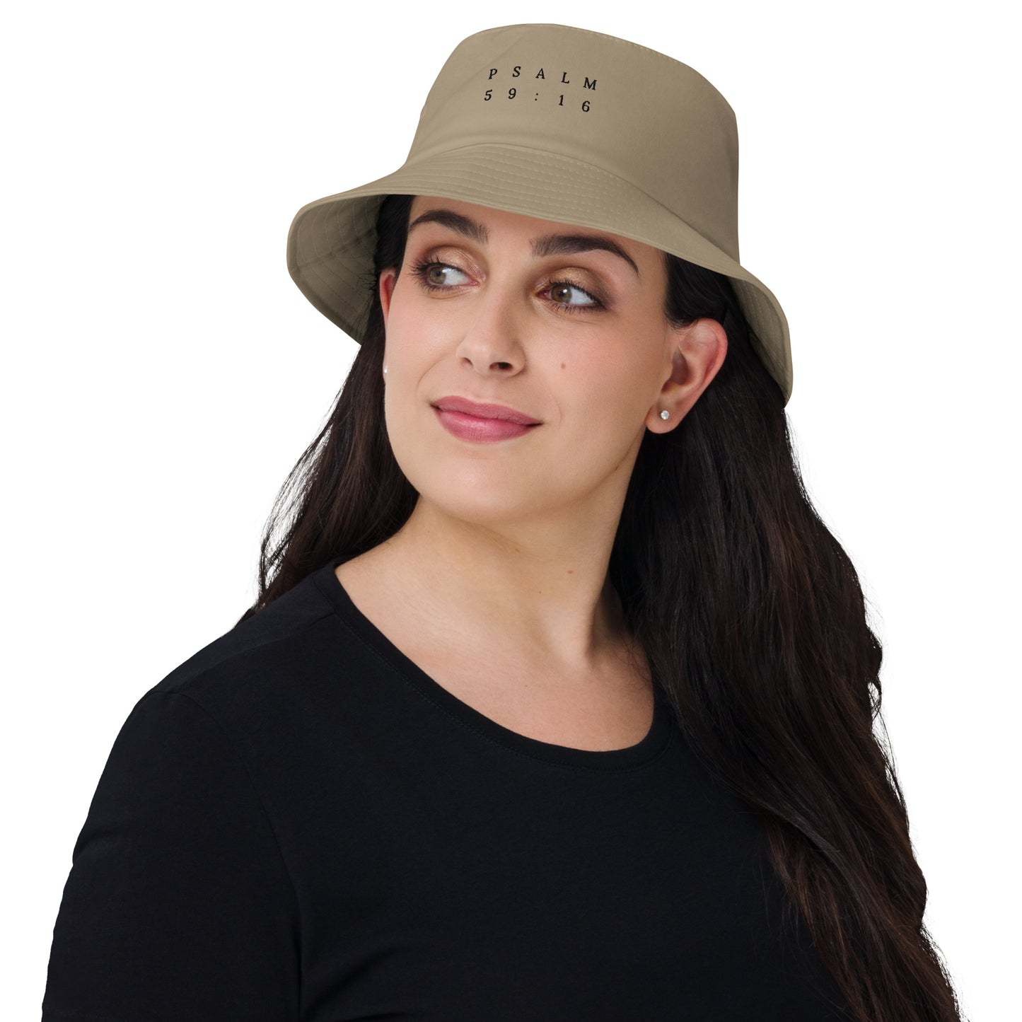 Psalm 59:16 Original Black Embroidered Bucket Hat