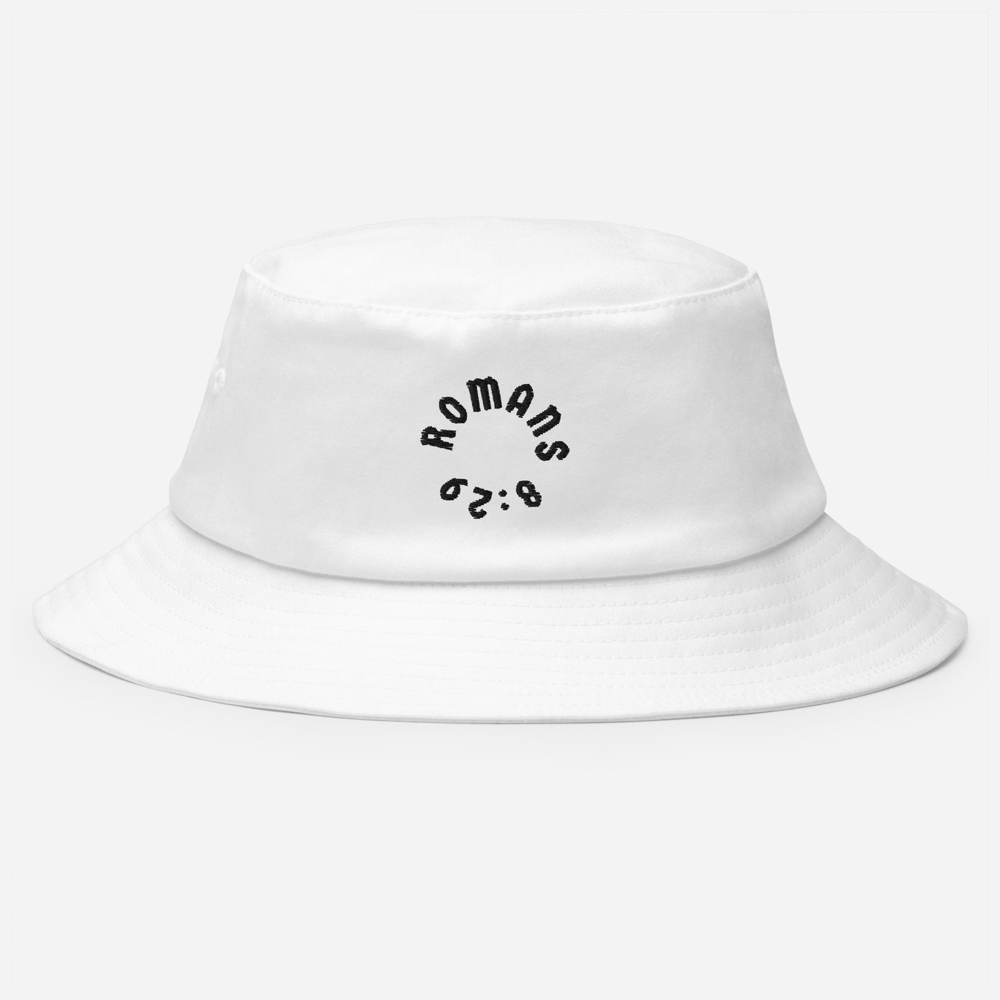 Romans 8:29 Black Embroidered Bucket Hat
