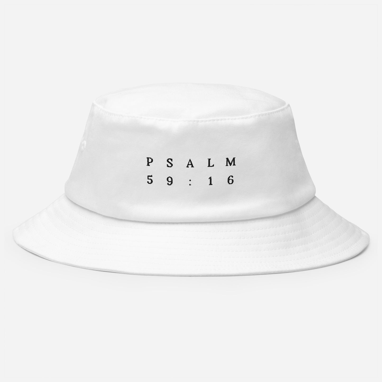 Psalm 59:16 Original Black Embroidered Bucket Hat