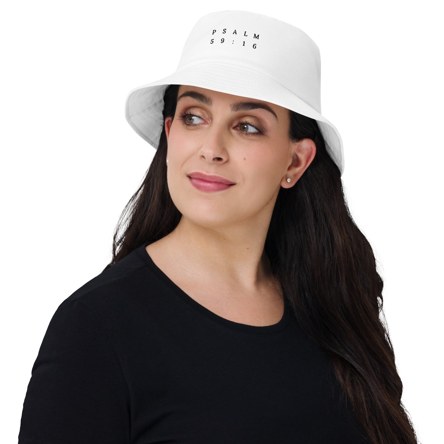 Psalm 59:16 Original Black Embroidered Bucket Hat
