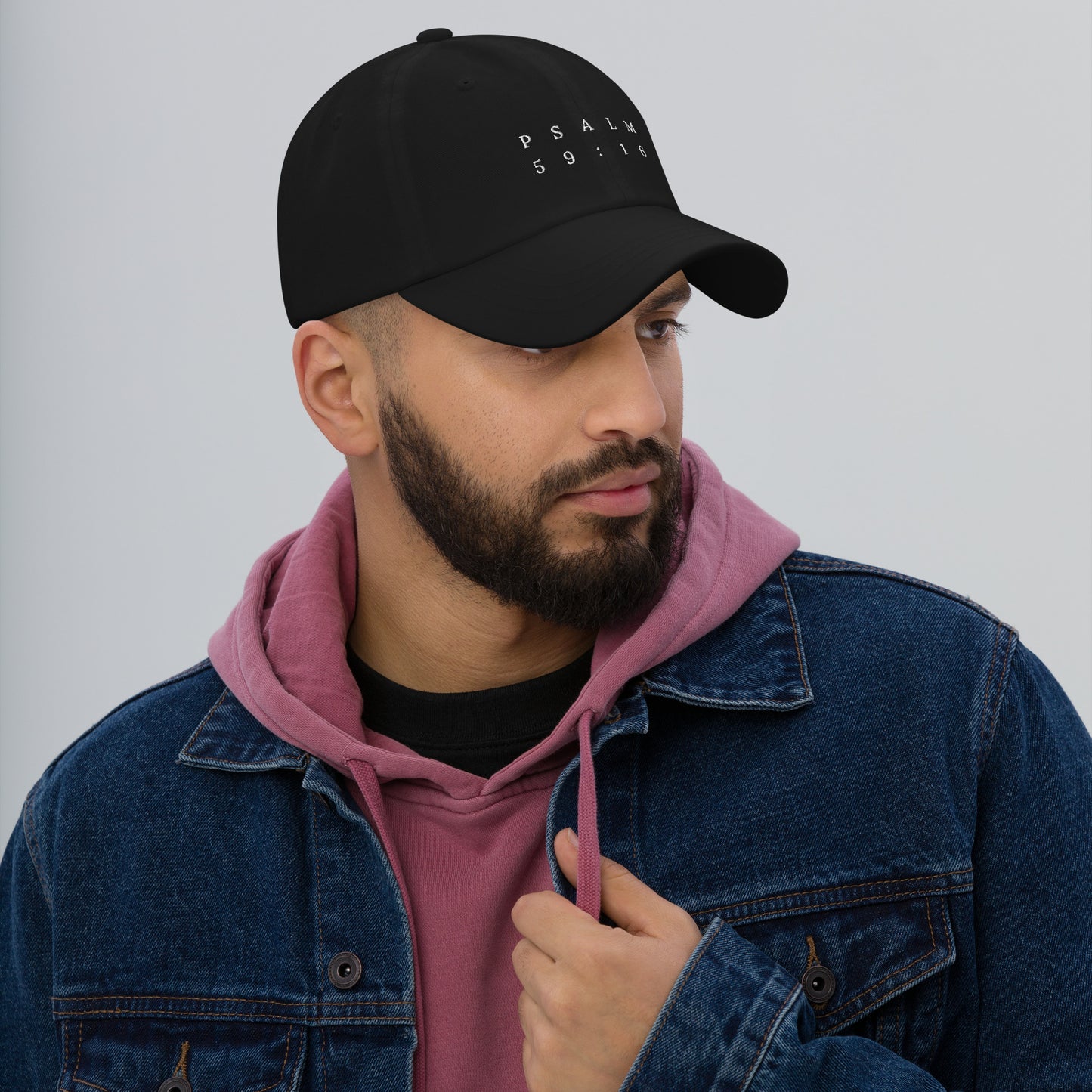 Psalm 59:16 Original White Embroidered Classic Dad Hat