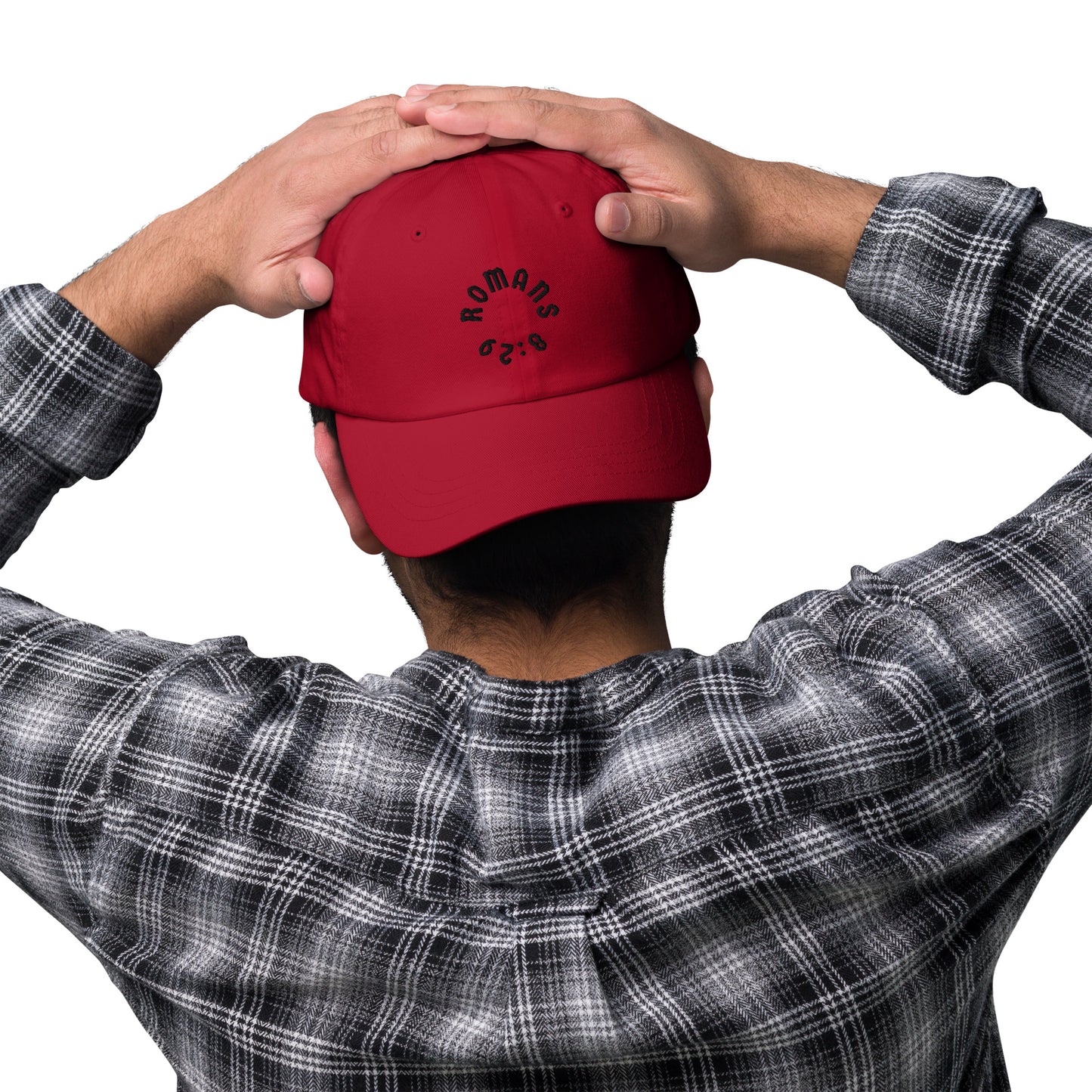 Romans 8:29 Black Embroidered Classic Dad Hat