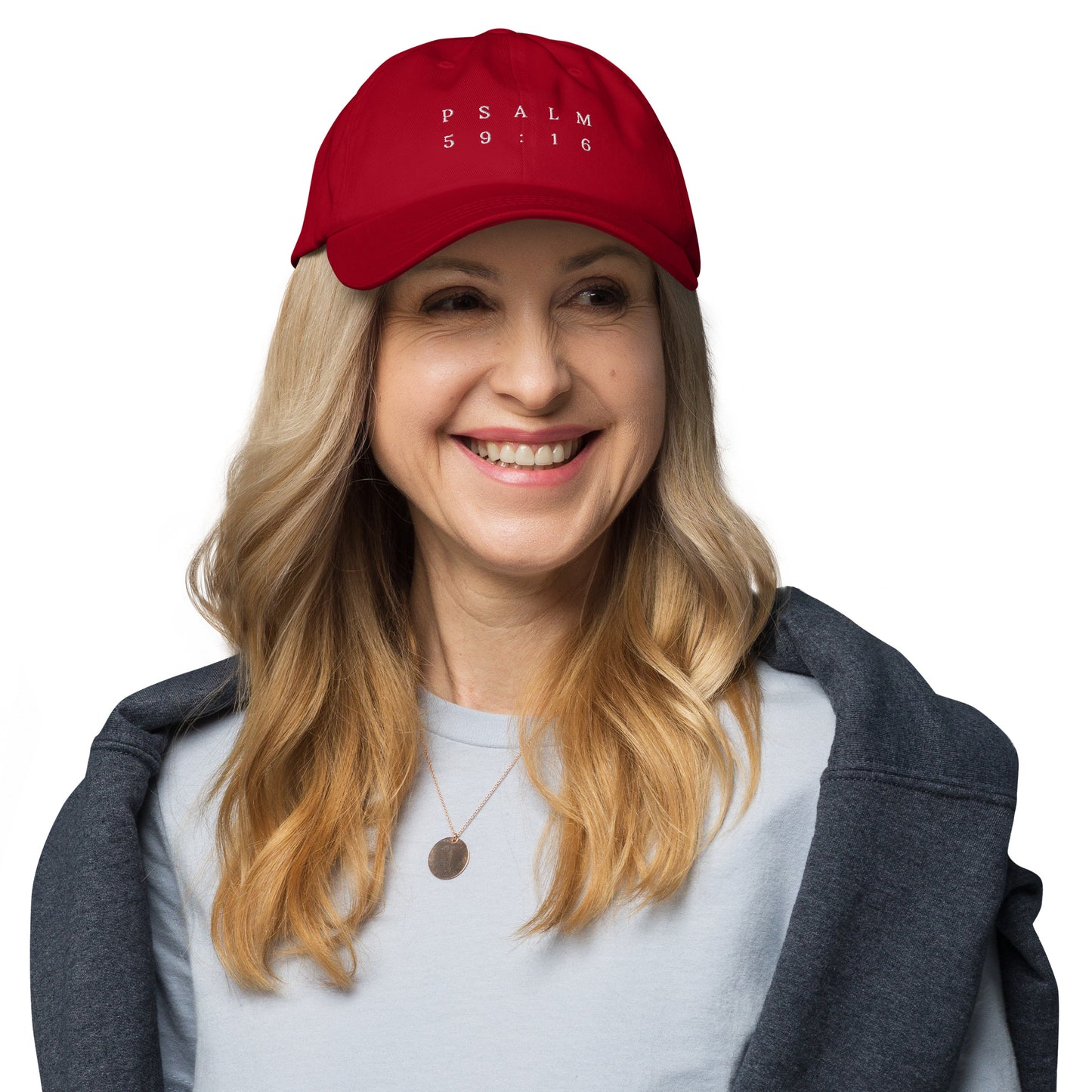 Psalm 59:16 Original White Embroidered Classic Dad Hat