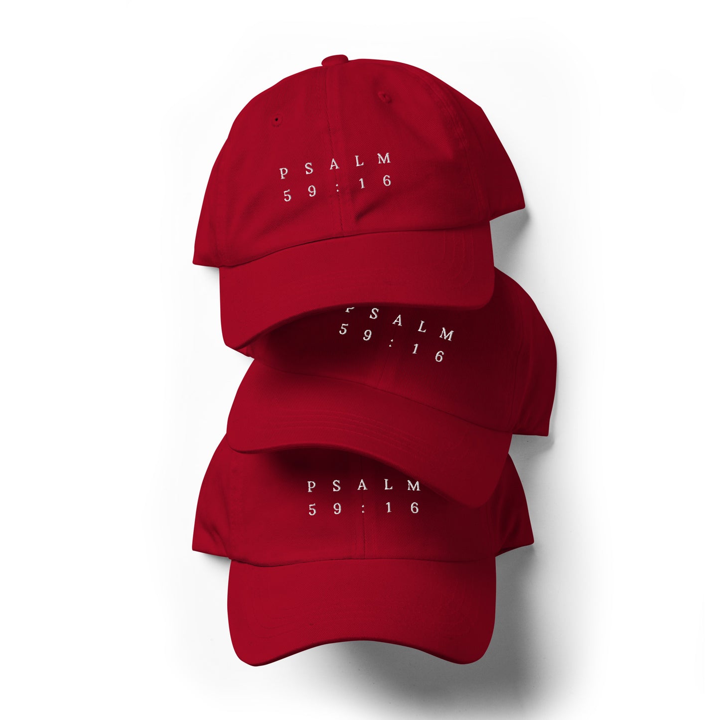 Psalm 59:16 Original White Embroidered Classic Dad Hat