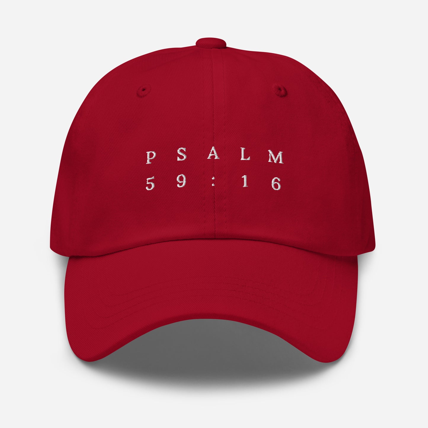 Psalm 59:16 Original White Embroidered Classic Dad Hat