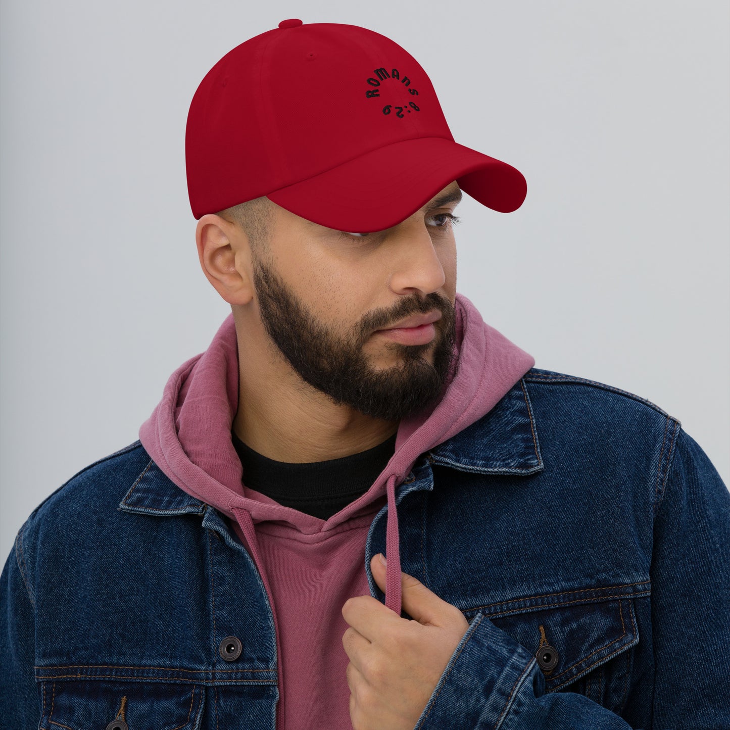 Romans 8:29 Black Embroidered Classic Dad Hat