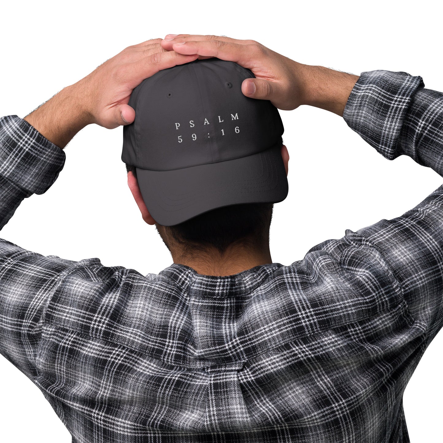Psalm 59:16 Original White Embroidered Classic Dad Hat