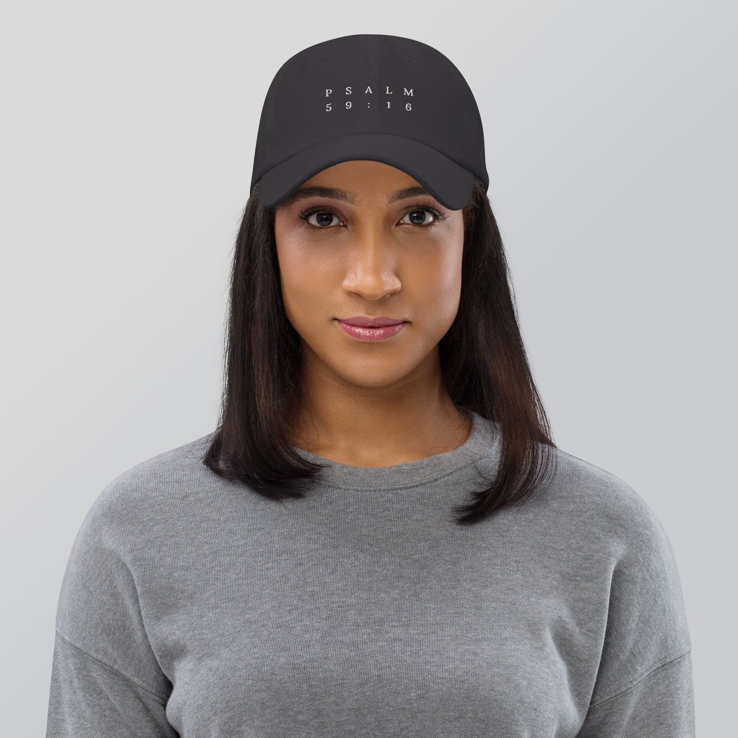 Psalm 59:16 Original White Embroidered Classic Dad Hat