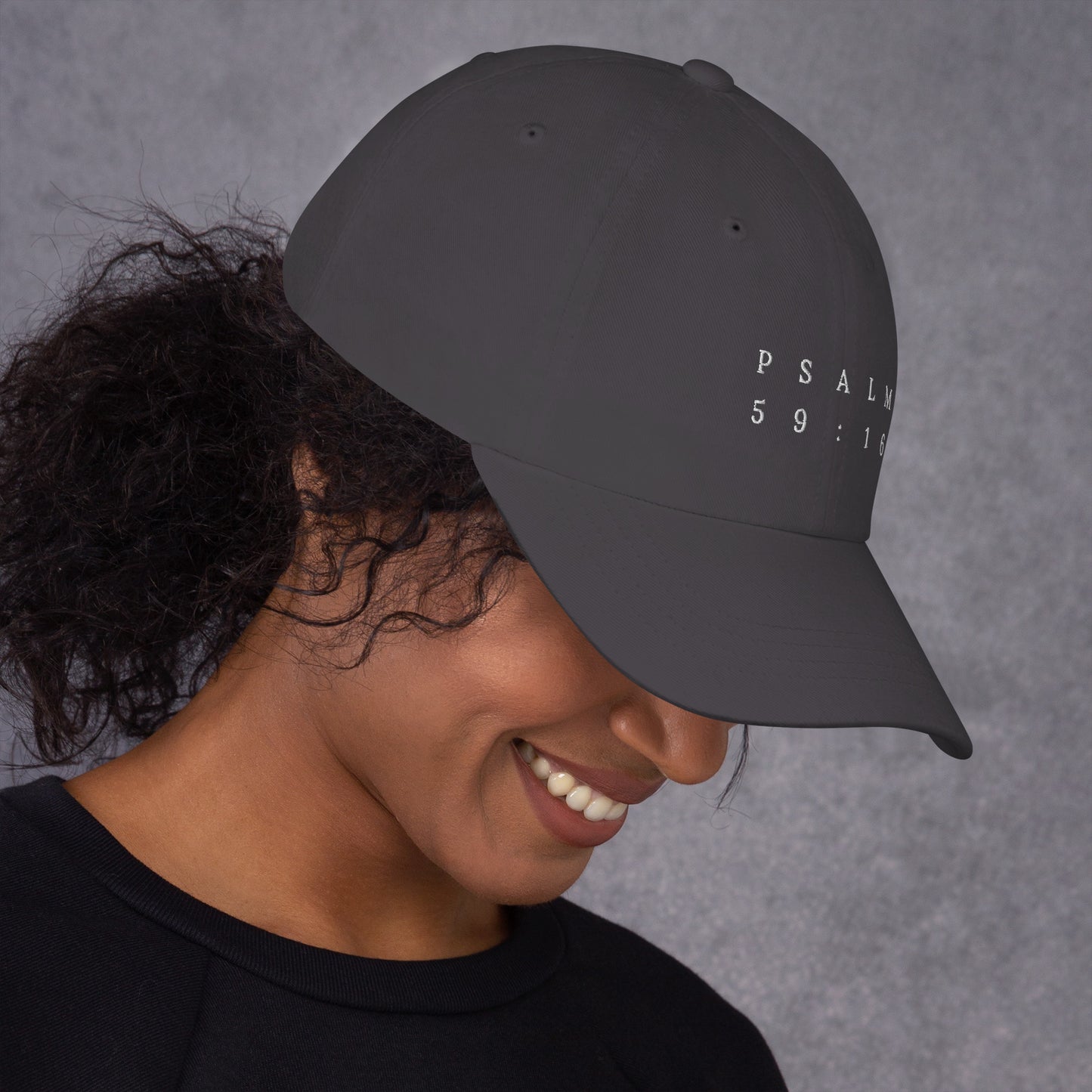 Psalm 59:16 Original White Embroidered Classic Dad Hat