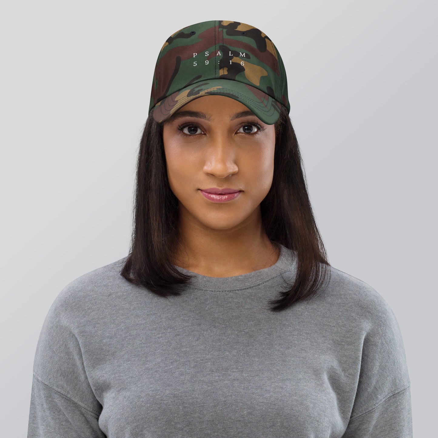 Psalm 59:16 Original White Embroidered Classic Dad Hat
