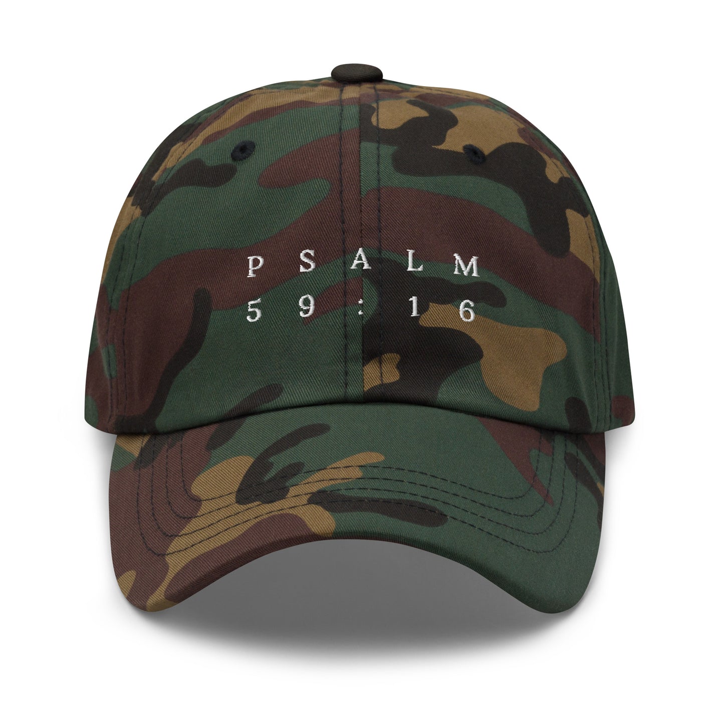 Psalm 59:16 Original White Embroidered Classic Dad Hat