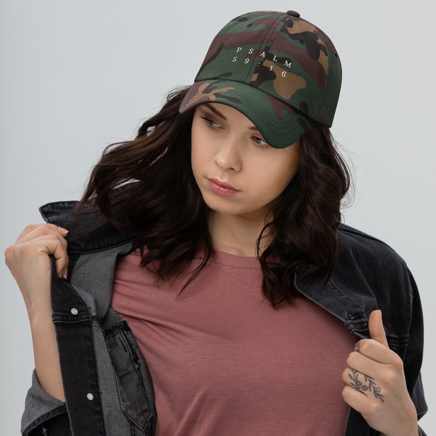 Psalm 59:16 Original White Embroidered Classic Dad Hat