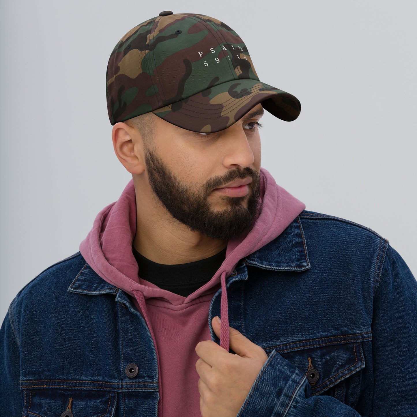 Psalm 59:16 Original White Embroidered Classic Dad Hat