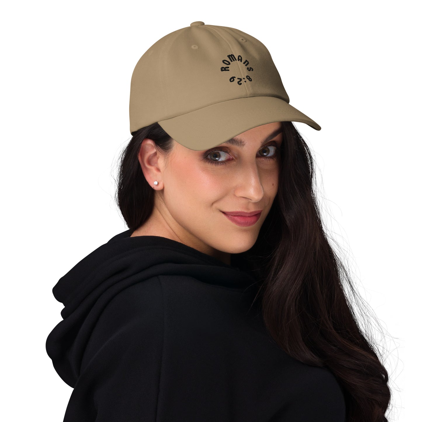 Romans 8:29 Black Embroidered Classic Dad Hat