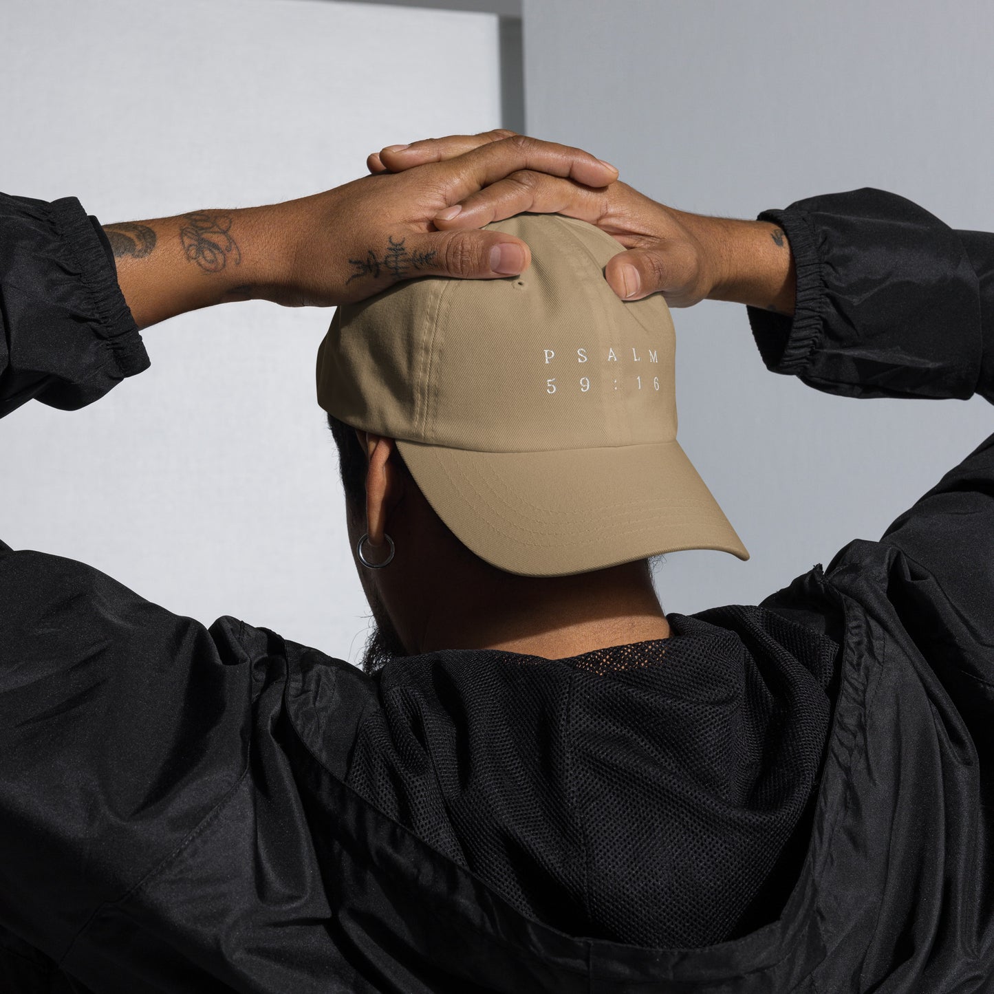 Psalm 59:16 Original White Embroidered Classic Dad Hat