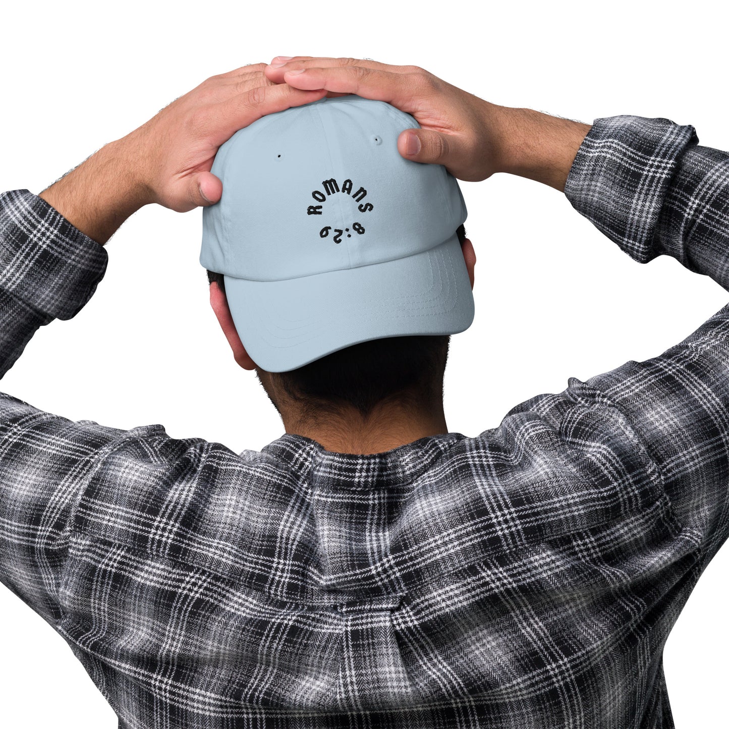 Romans 8:29 Black Embroidered Classic Dad Hat