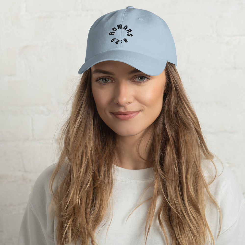 Romans 8:29 Black Embroidered Classic Dad Hat