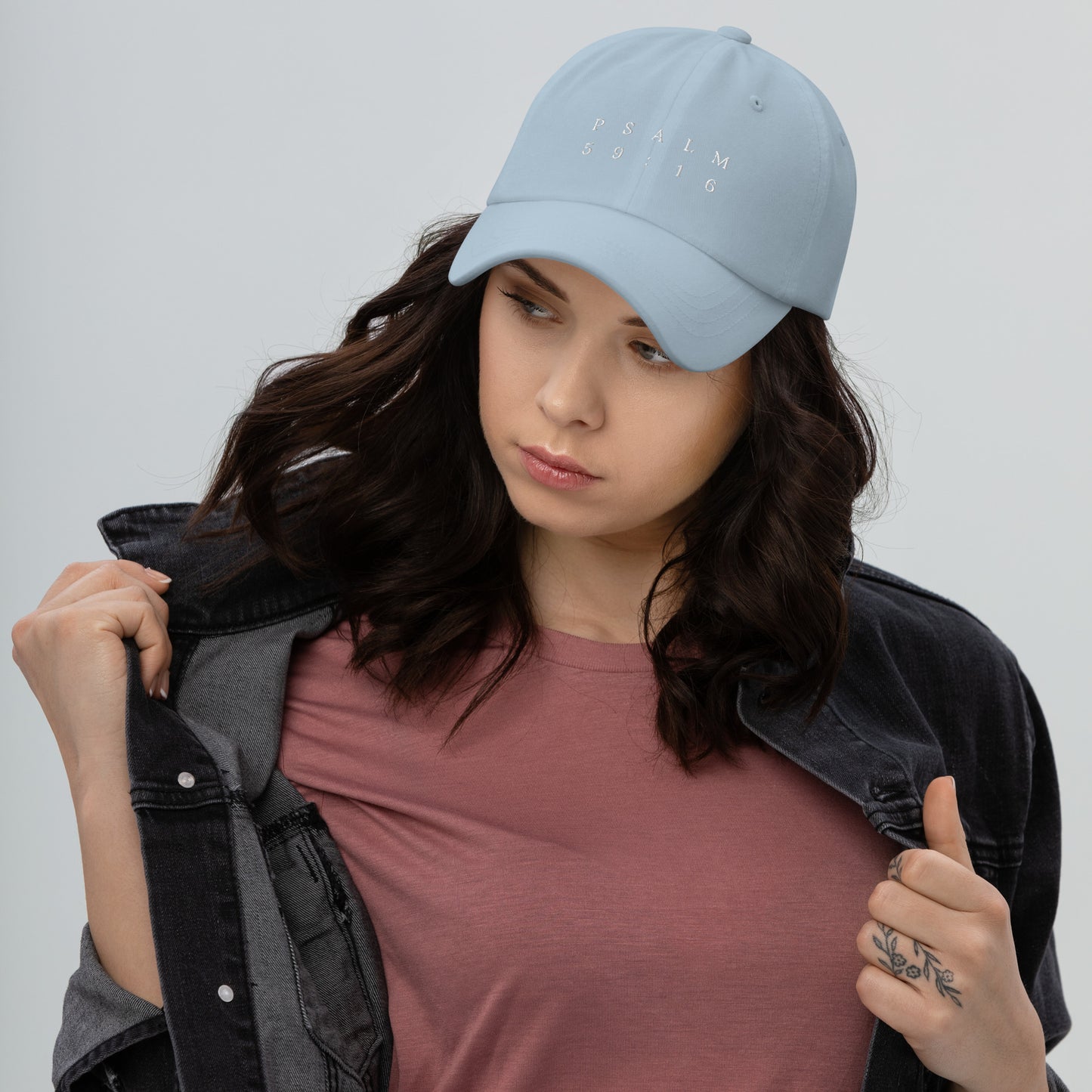 Psalm 59:16 Original White Embroidered Classic Dad Hat