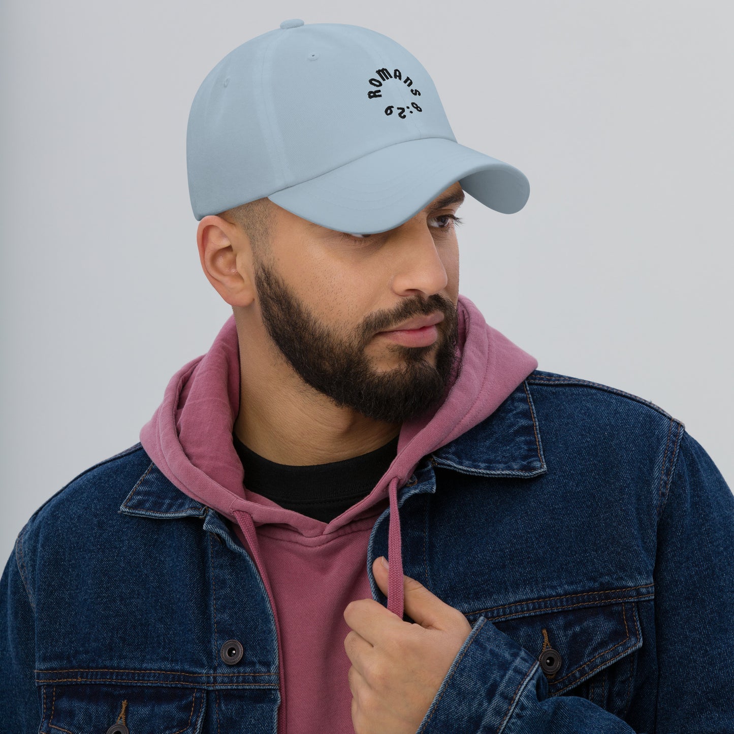 Romans 8:29 Black Embroidered Classic Dad Hat