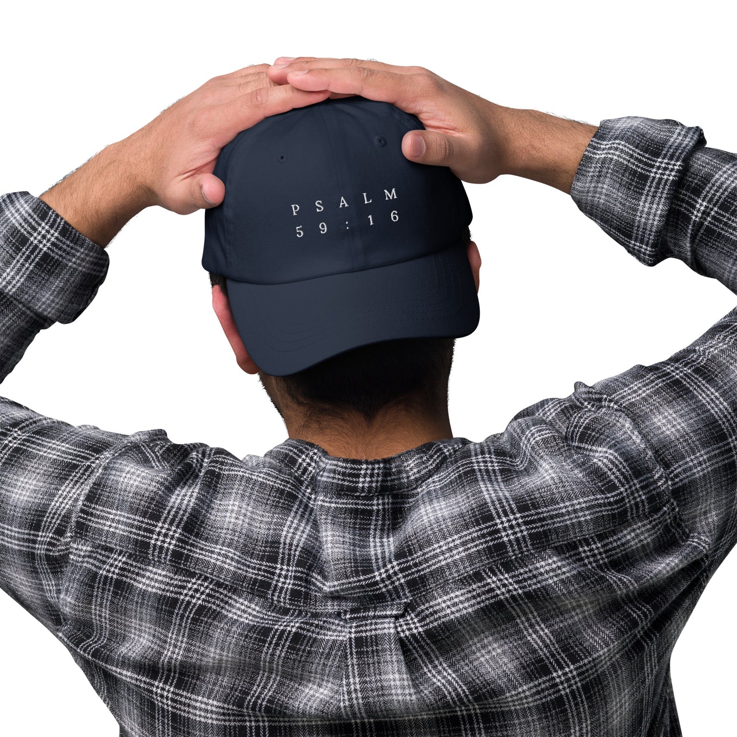 Psalm 59:16 Original White Embroidered Classic Dad Hat