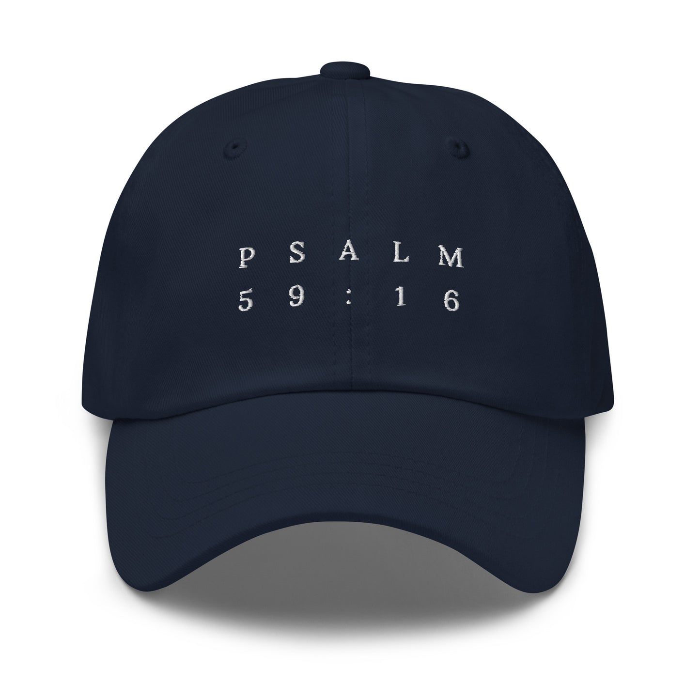 Psalm 59:16 Original White Embroidered Classic Dad Hat