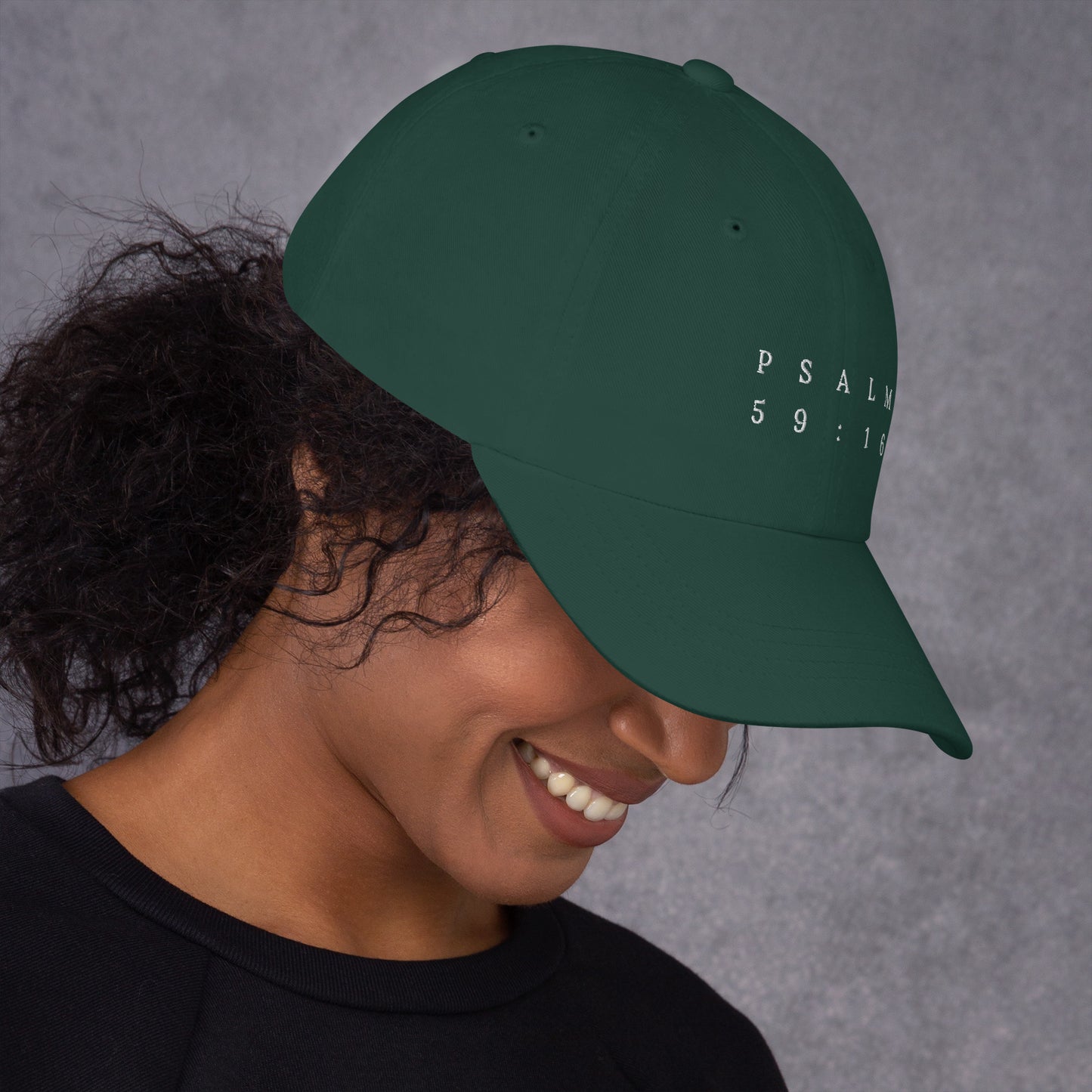 Psalm 59:16 Original White Embroidered Classic Dad Hat