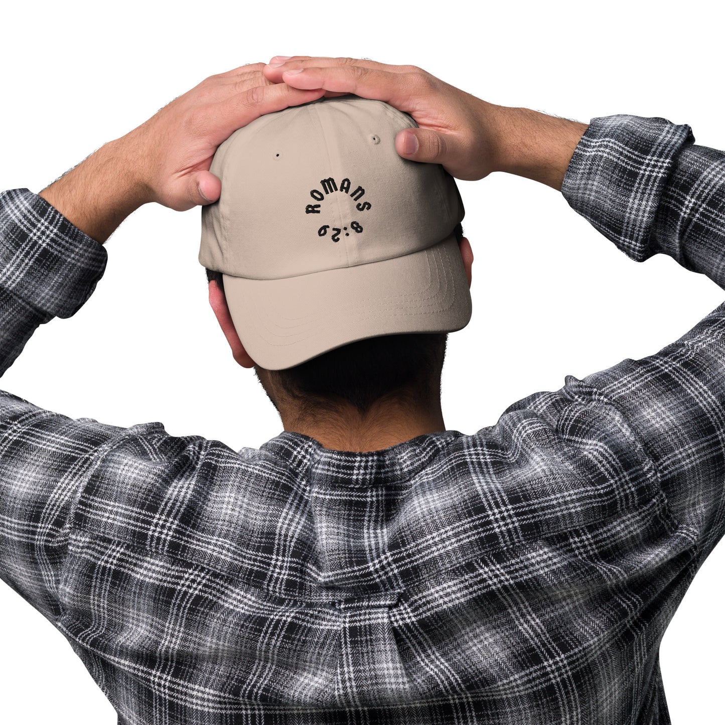 Romans 8:29 Black Embroidered Classic Dad Hat