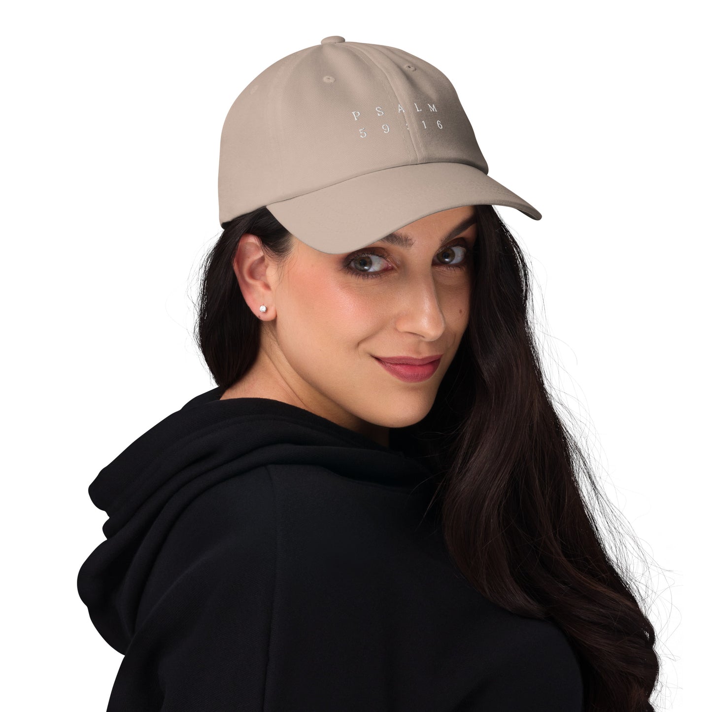 Psalm 59:16 Original White Embroidered Classic Dad Hat