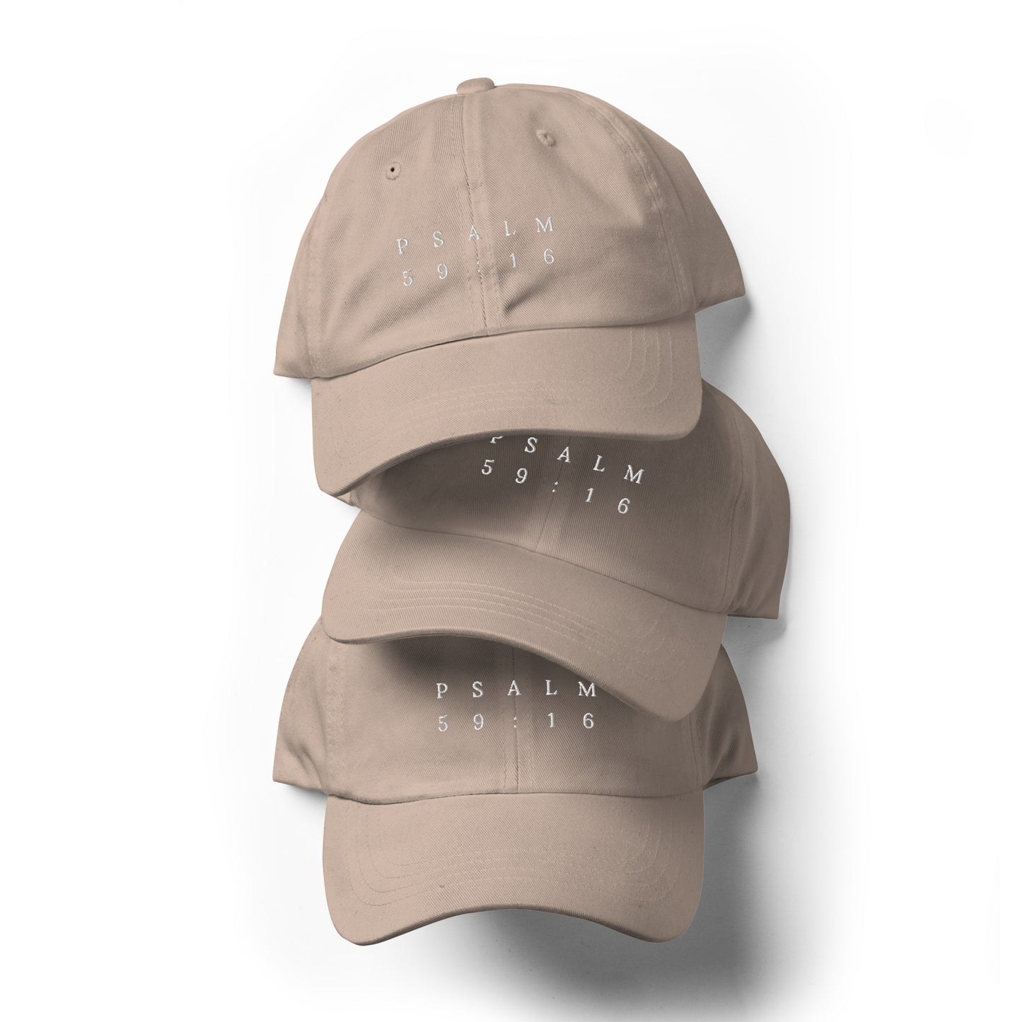 Psalm 59:16 Original White Embroidered Classic Dad Hat