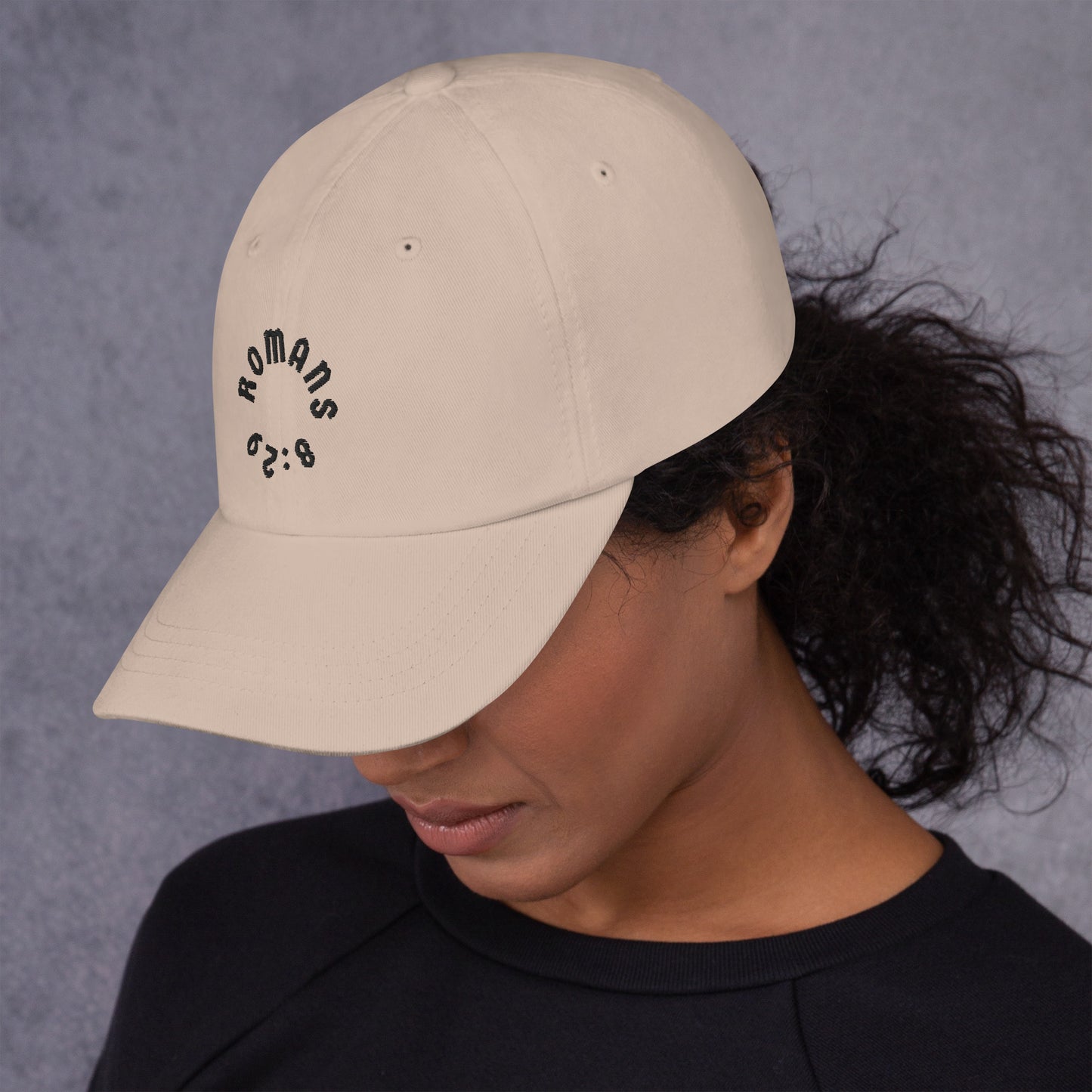 Romans 8:29 Black Embroidered Classic Dad Hat