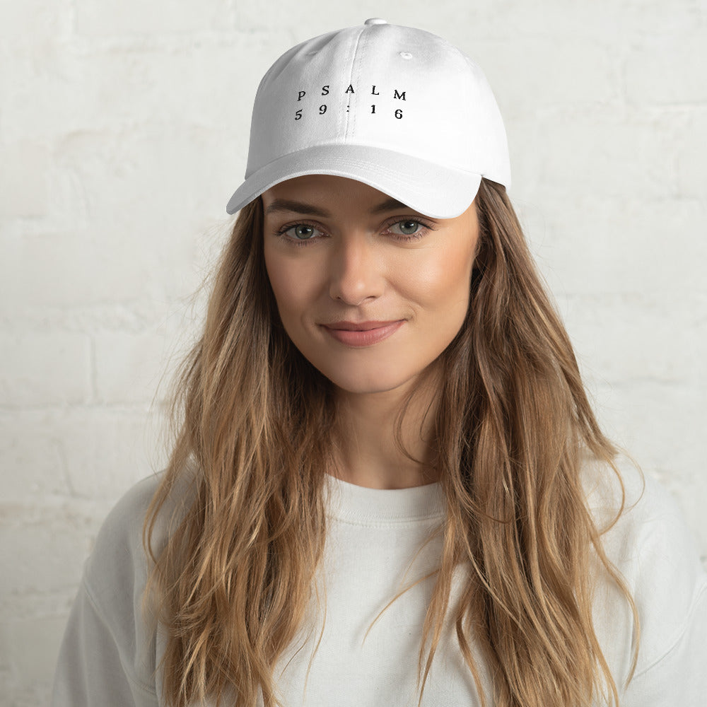 Psalm 59:16 Original Black Embroidered Classic Dad Hat