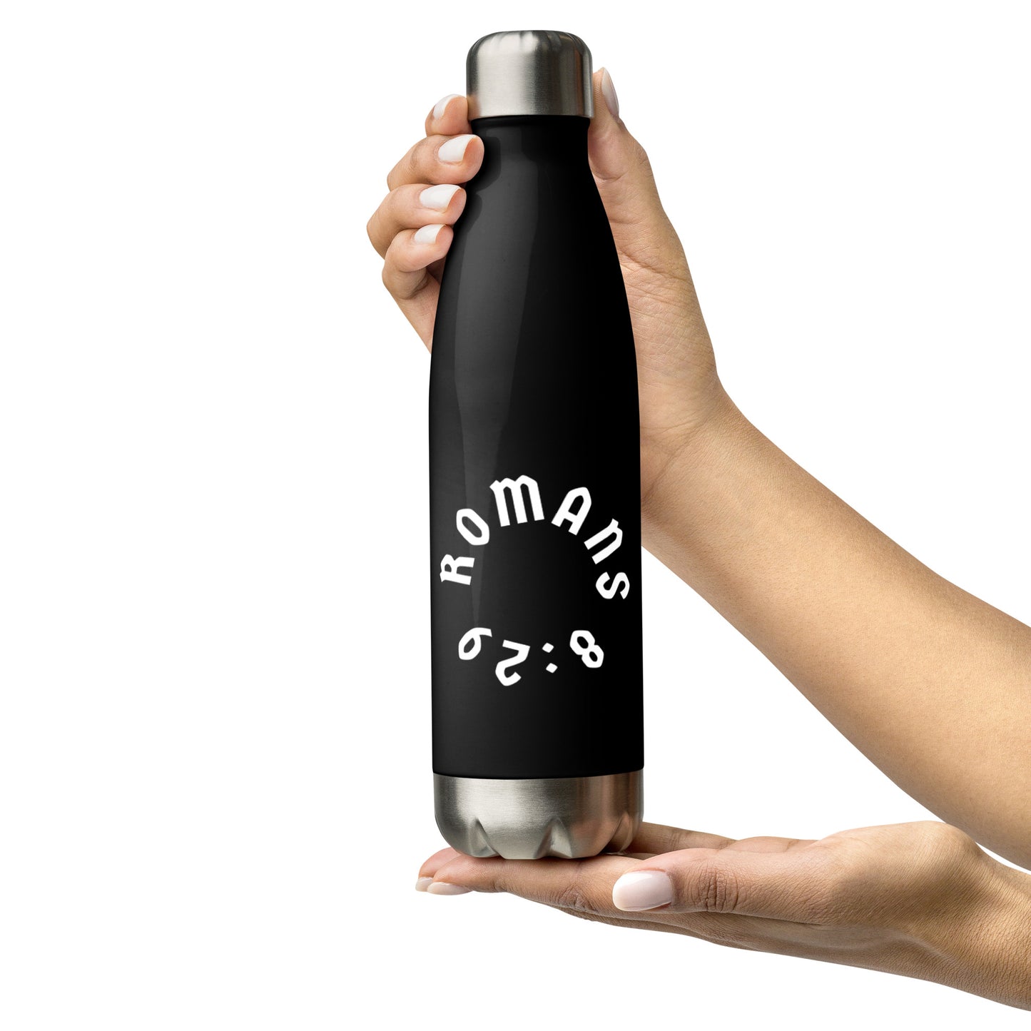 Romans 8:29 Stainless Steel Insulated Water Bottle (Black)