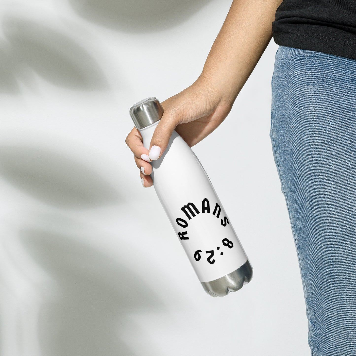 Romans 8:29 Stainless Steel Insulated Water Bottle (White)