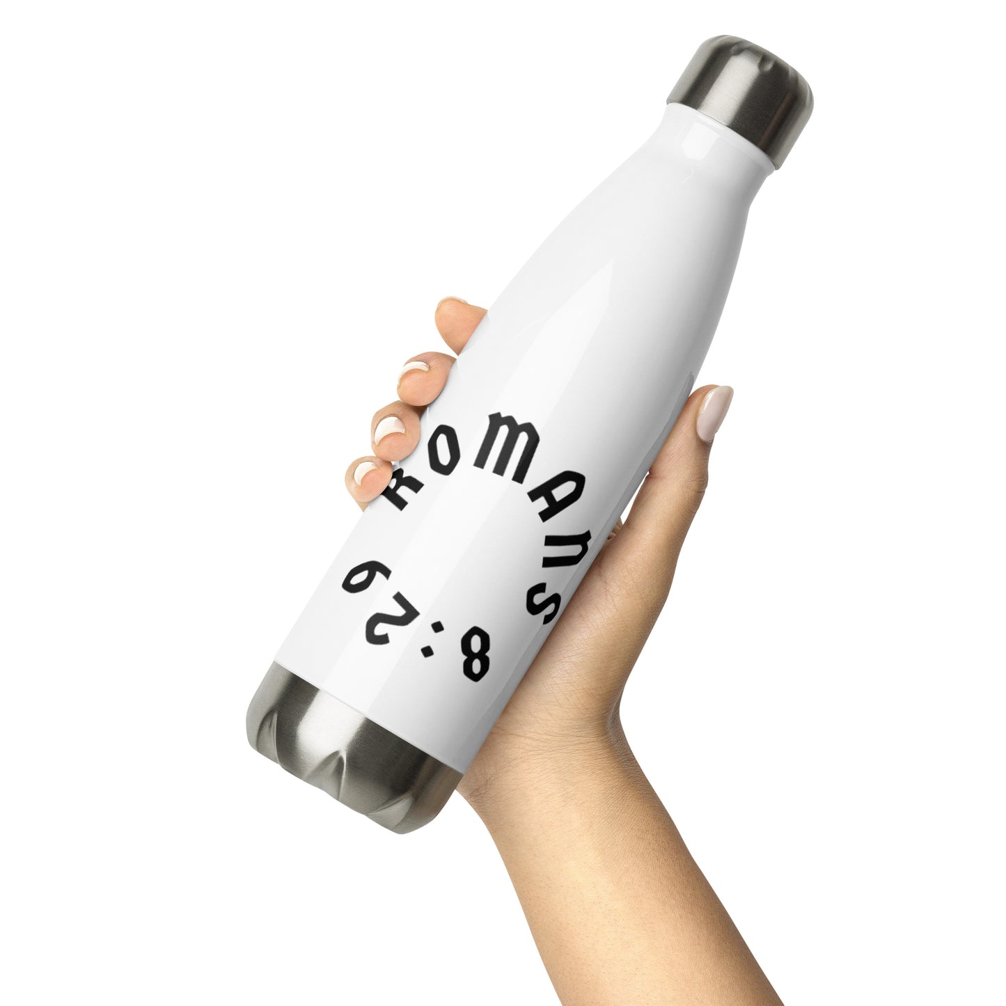 Romans 8:29 Stainless Steel Insulated Water Bottle (White)