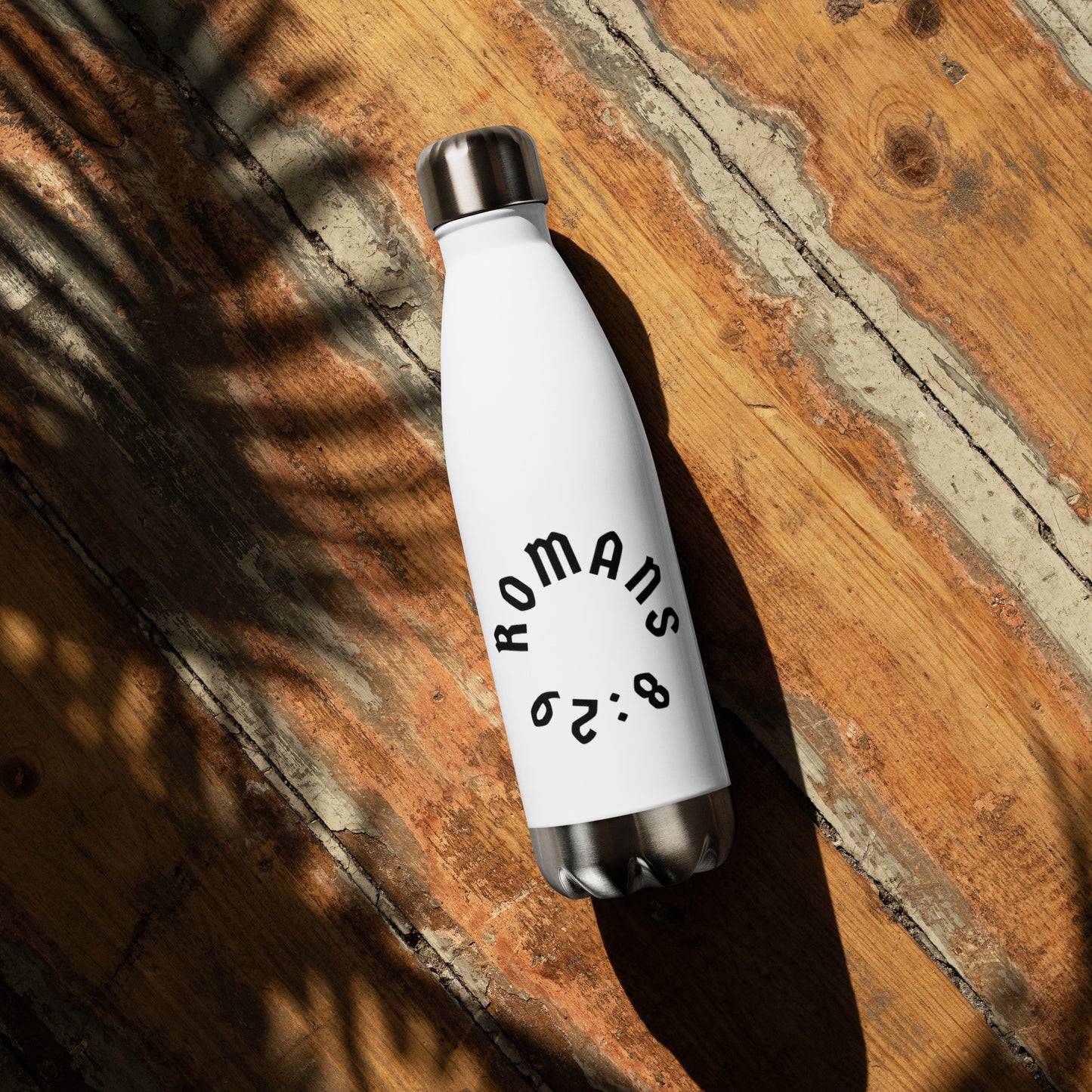 Romans 8:29 Stainless Steel Insulated Water Bottle (White)