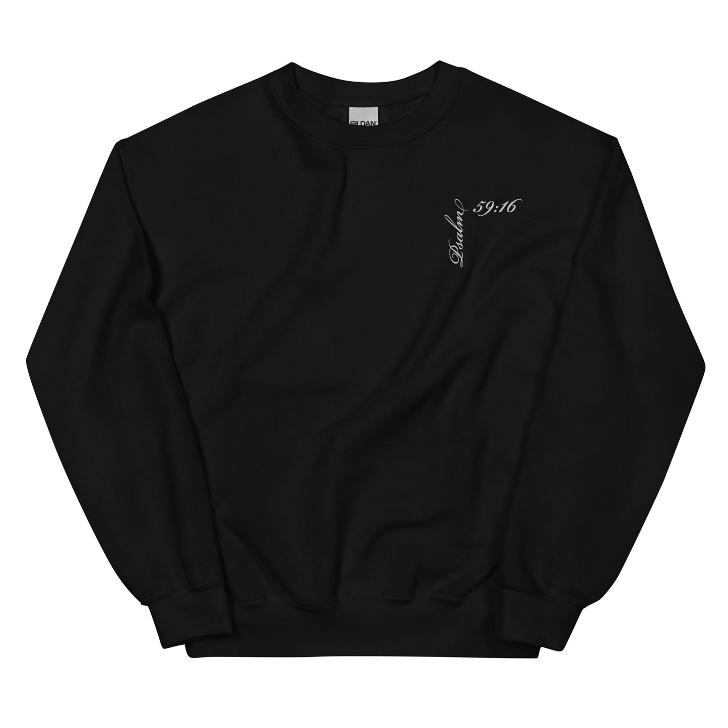 Psalm 59:16 Asymmetrical Embroidered Unisex Sweatshirt