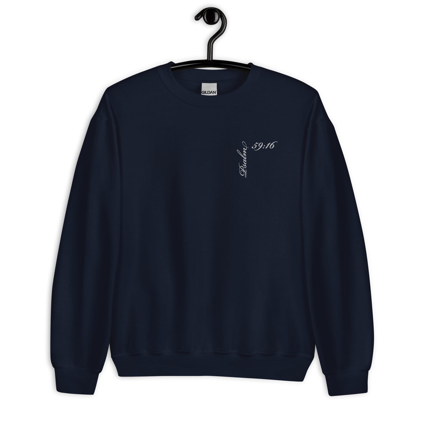 Psalm 59:16 Asymmetrical Embroidered Unisex Sweatshirt