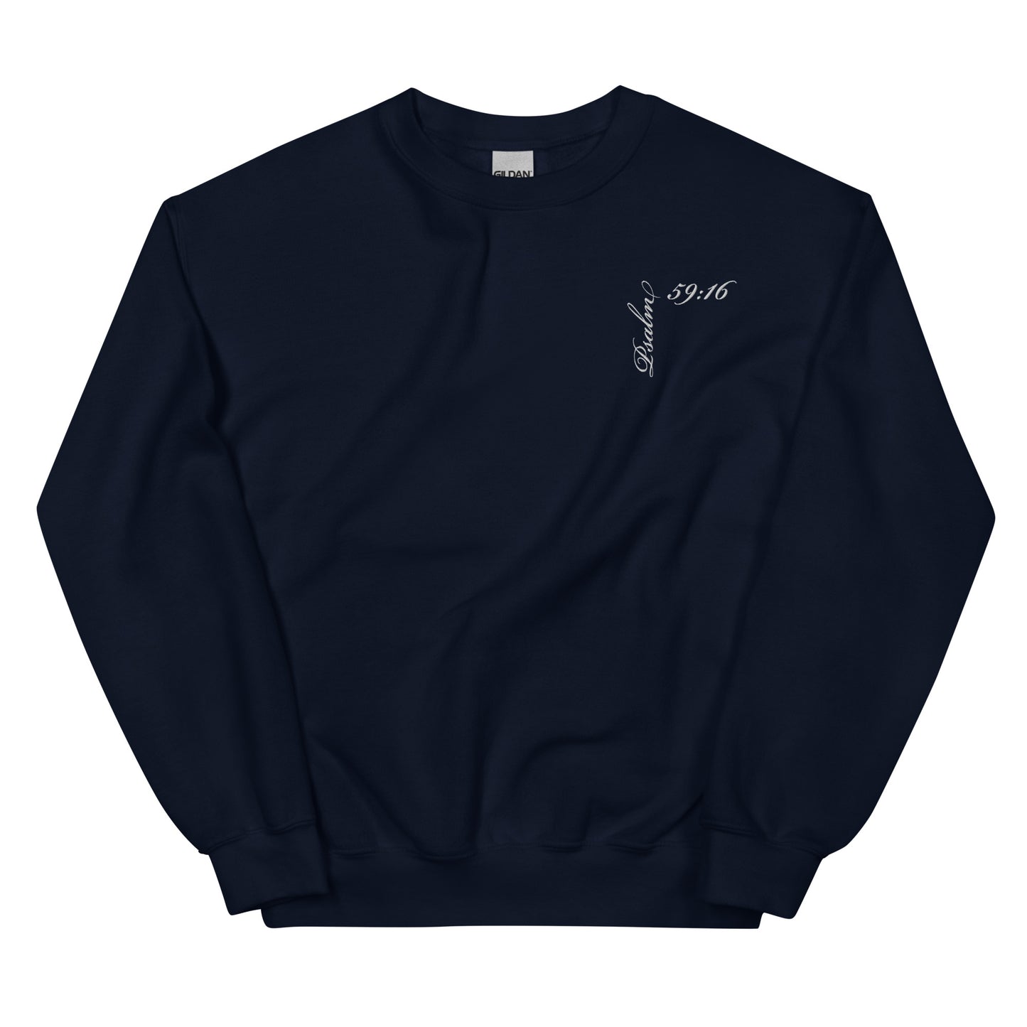 Psalm 59:16 Asymmetrical Embroidered Unisex Sweatshirt
