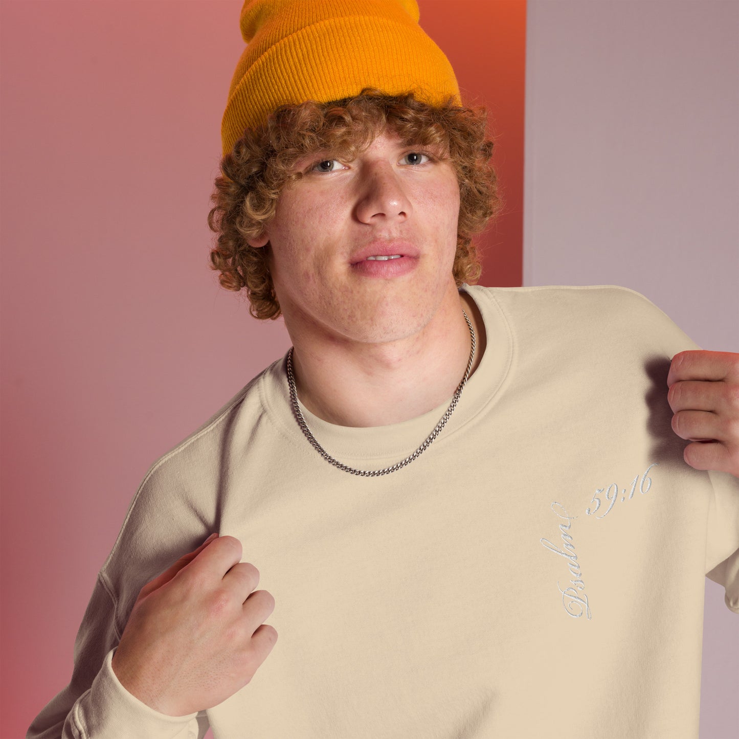 Psalm 59:16 Asymmetrical Embroidered Unisex Sweatshirt