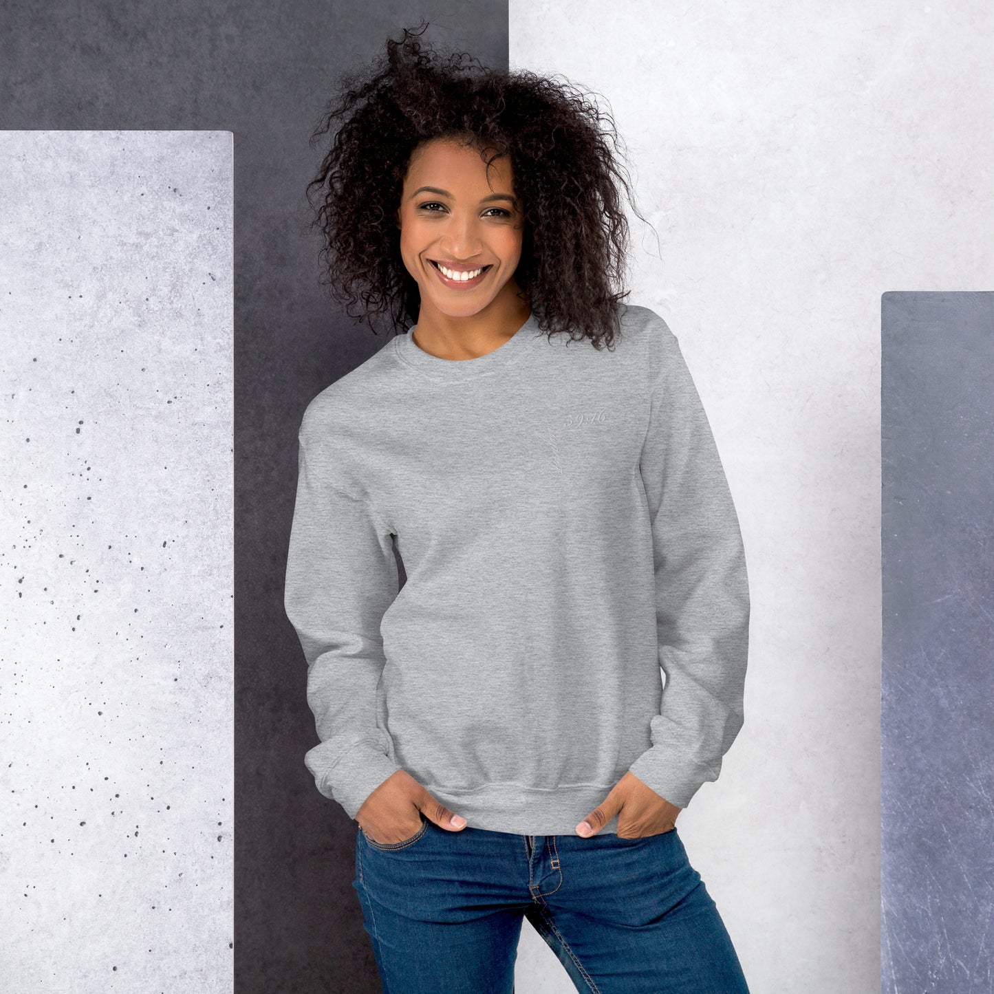 Psalm 59:16 Asymmetrical Embroidered Unisex Sweatshirt