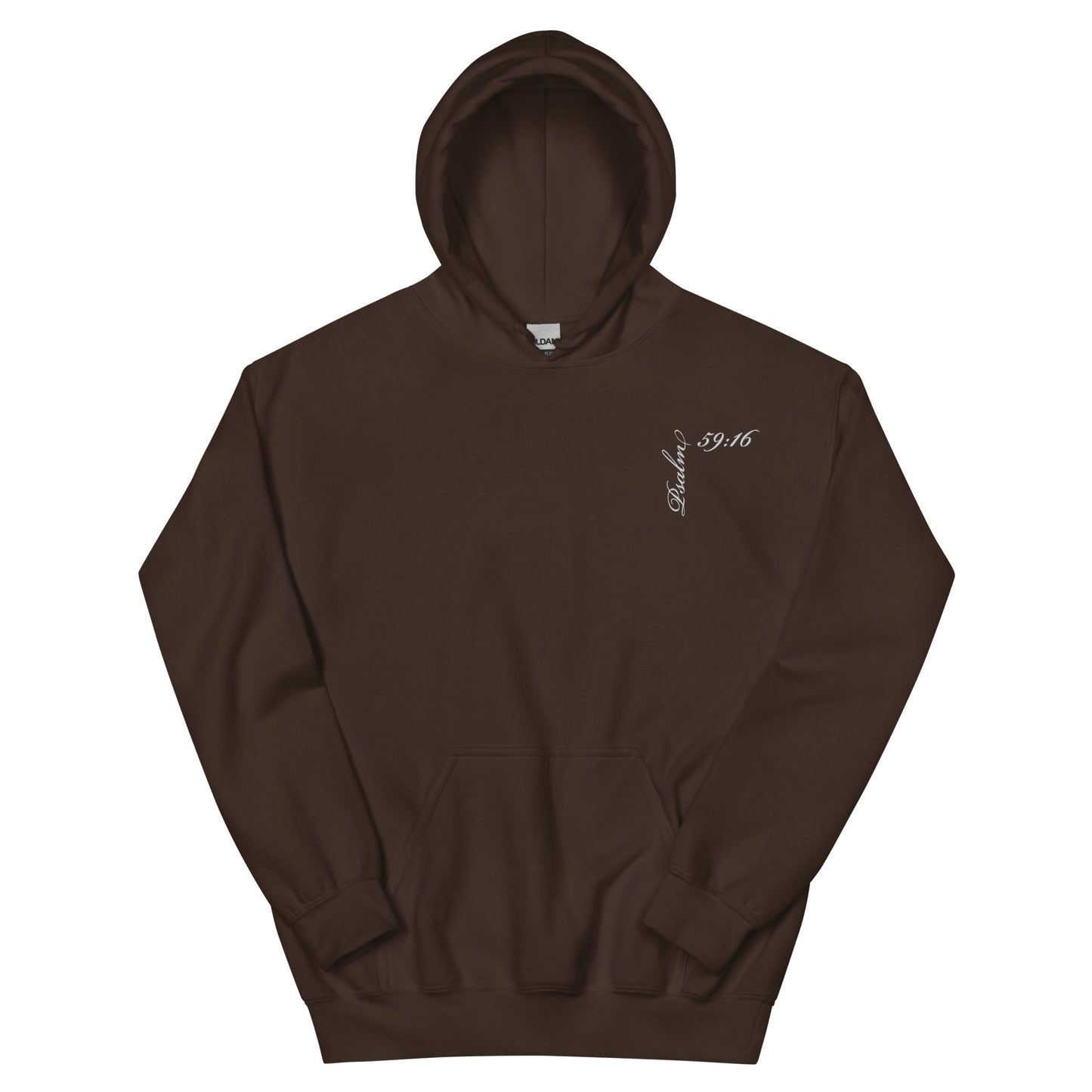 Psalm 59:16 Asymmetric Embroidered Unisex Hoodie