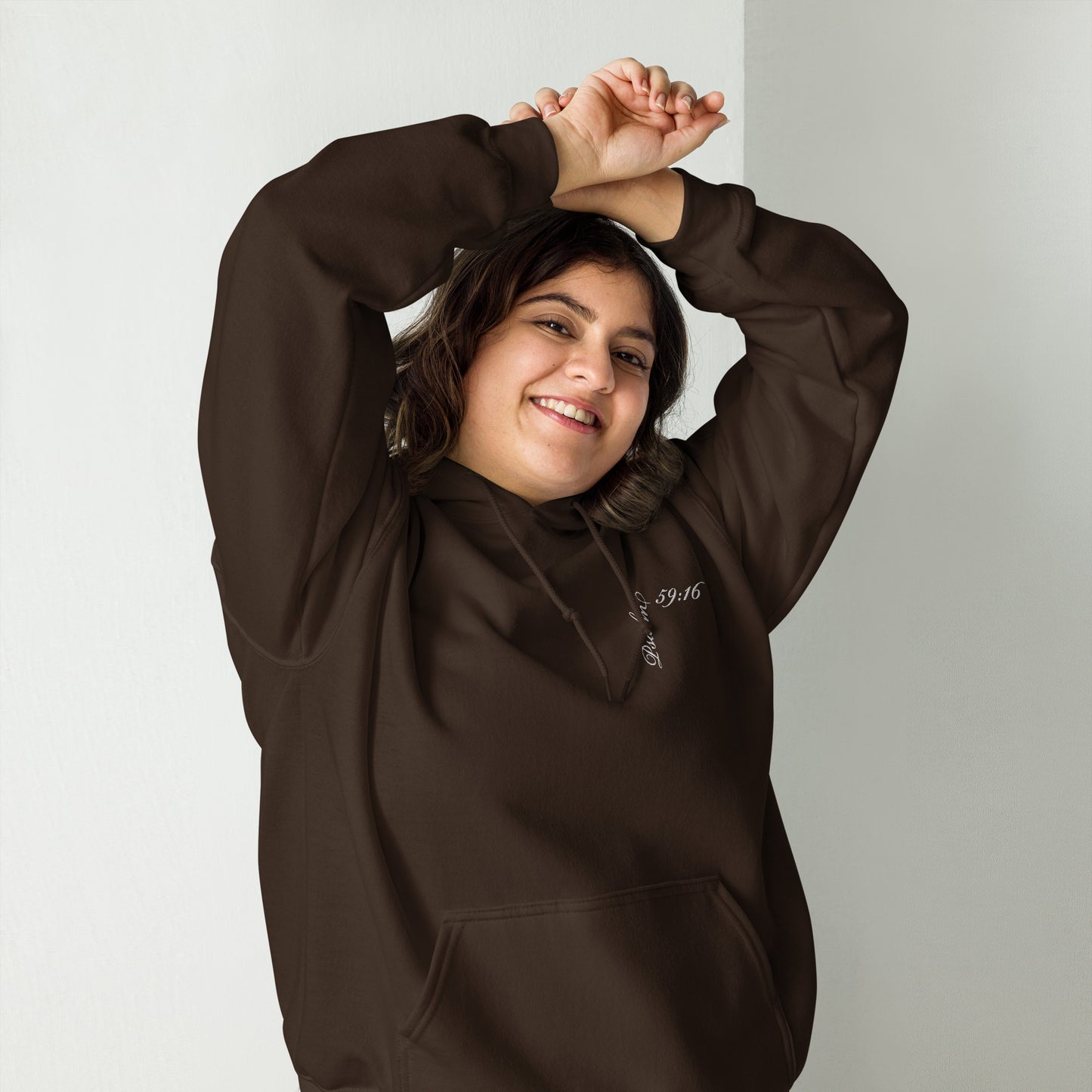 Psalm 59:16 Asymmetric Embroidered Unisex Hoodie