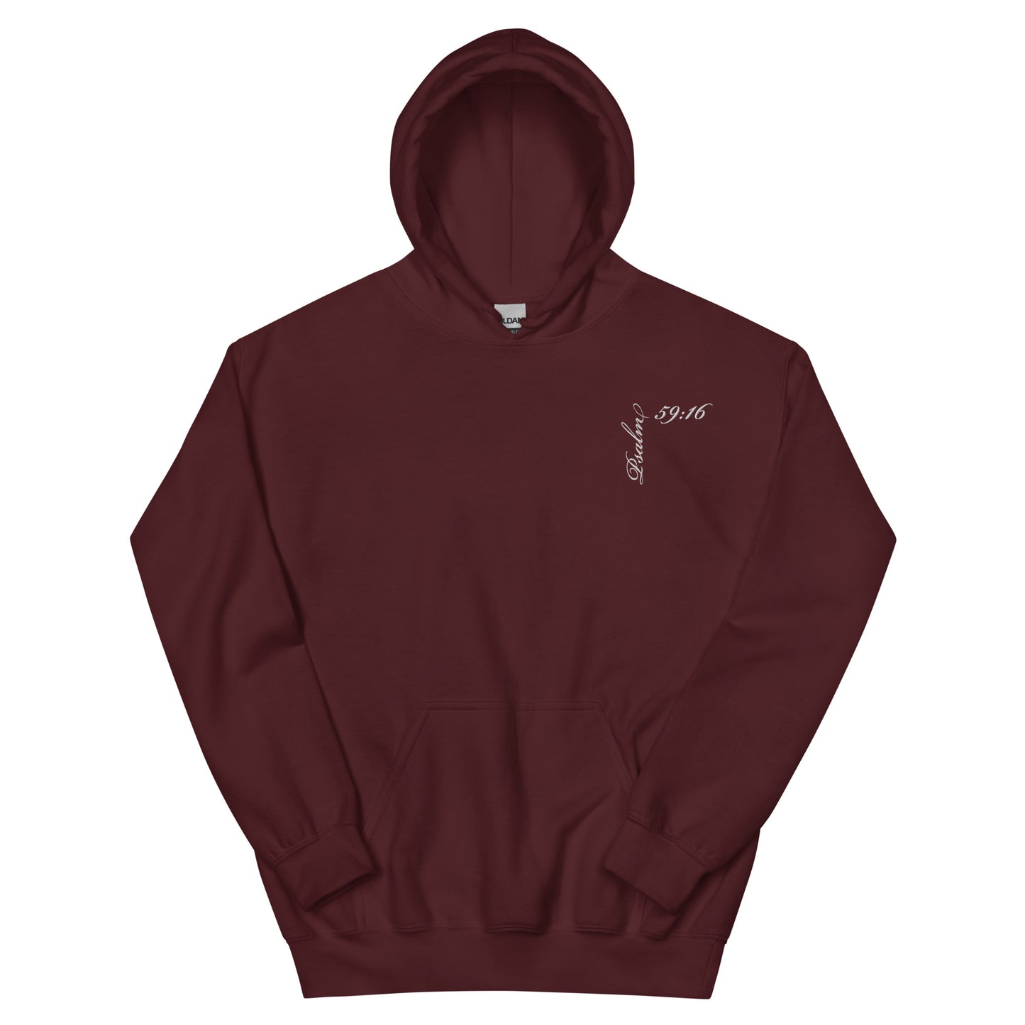 Psalm 59:16 Asymmetric Embroidered Unisex Hoodie