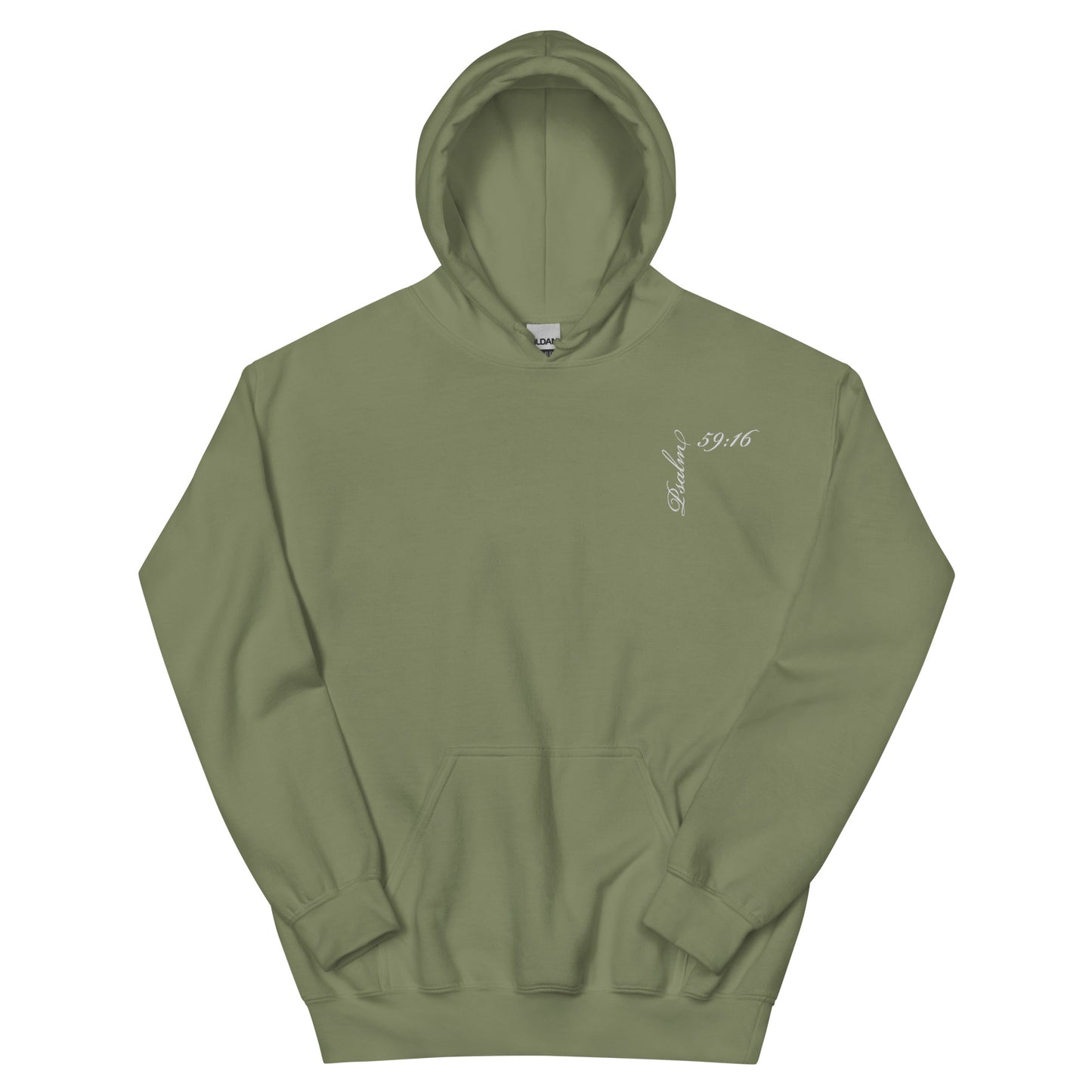 Psalm 59:16 Asymmetric Embroidered Unisex Hoodie