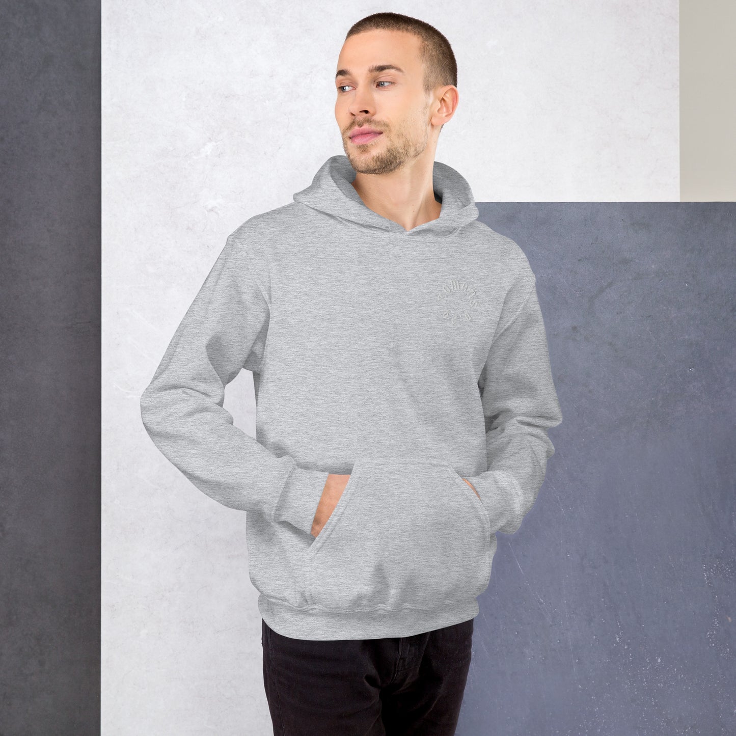 Romans 8:29 White Embroidered Unisex Hoodie